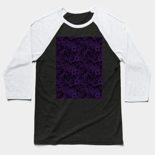 Purple and Black Spiral Pattern Baseball T-Shirt